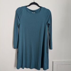 Wool& Ocean Teal Rowena Merino Wool Swing Dress